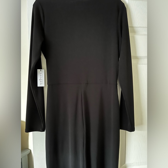 Velvet brand black dress, faux wrap style, size L - Picture 2 of 4